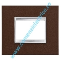 PLACA (RAMA) ORNAMENT GEWISS CHORUS FLAT METAL, 3 MODULE, FIER OXIDAT