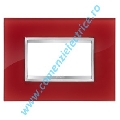 PLACA (RAMA) ORNAMENT GEWISS CHORUS FLAT STICLA, 4 MODULE, ROSU TRENDY