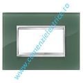 PLACA (RAMA) ORNAMENT GEWISS CHORUS FLAT STICLA, 4 MODULE, VERDE DARK