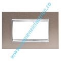 PLACA (RAMA) ORNAMENT GEWISS CHORUS LUX METAL, 4 MODULE, BRONZ PERLAT