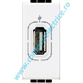 PRIZA (CONECTOR) USB 1 MODUL ALB LIVING LIGHT BTICINO