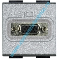 PRIZA (CONECTOR) VIDEO HD15 2 MODULE ALUMINIU LIVING LIGHT BTICINO