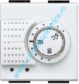 TERMOSTAT ELECTRONIC CU SONDA PENTRU PARDOSEALA 2 MODULE ALB LIVING LIGHT BTICINO