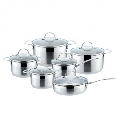 Set de oale din inox KingHoff, 12 piese, inductie, capac