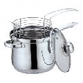 Oala friteuza inox KingHoff, diametru 18 cm, capacitate 3.6 litri, inductie, capac