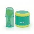 Set hranire termos alimente 300ml si lingurita cu furculita Colours and Flavours BebeduE, Verde