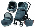 Carucior 3 in 1 Book Plus Black and Silver Completo SL Peg Perego, BlueDenim