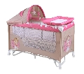 Patut pliant Nanny 2 Plus Rocker 120 x 60 cm Lorelli, Beige&Rose Princess