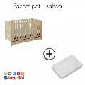 Patut evolutiv 3 in 1 Milan cu salteluta 140 x 70 cm Tutti Bambini, Reclaimed Oak