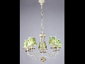 Candelabru Elegant Olivia,5 becuri dulie E14, 230V,D.63cm, H.50 cm,Abajur verde