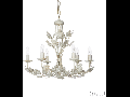 candelabru Champagne, 6 becuri, dulie E14, D:580 mm, H:700/1200 mm, Alb