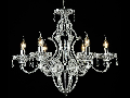 Candelabru Modern Peak,6 becuri dulie E14, 230V,D.67cm, H.57 cm,Nichel