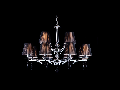 Candelabru Modern Arte,8 becuri dulie E14, 230V,D.80cm, H.54 cm,Crom