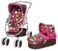 Carucior pentru papusi 3 in 1 Coco Brown Splash - Knorrtoys