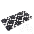 Bordura Rock II Marmura White Marble / Nero Marquina 13.5 x 27 cm