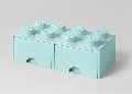 Cutie depozitare LEGO 2x4 cu sertare, aqua (40061742)