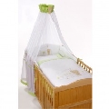 Lenjerie Patut Bebe 4 Piese Teddy Bear Verde 100/135 cm