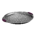 Forma de copt pizza cu maner silicon violet 33cm Glamour