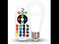 Bec cu LED RGB + W 4000k cu telecomanda  - 6W E27 A60 termoplastic VT-2022