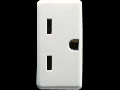 USA STANDARD Priza 250/125V ac - 2P+E 15A 250V - FLAT ALLIGNED VERTICAL PLUG - 1 MODULE - SYSTEM WHITE