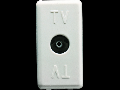 COAXIAL TV RESISTIVE Priza - IEC FEMALE CONNECTOR 9,5mm - TERMINATED 20 dB 75 OHM -1 MODULE - SYSTEM WHITE