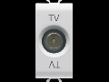 COAXIAL TV Priza, CLASS A SHIELDING - IEC MALE CONNECTOR 9,5mm - FEEDTHROUGH 10 dB - 1 MODULE - WHITE - CHORUS