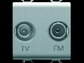 Priza TV-FM - DIRECT - 2 MODULES - TITANIUM - CHORUS