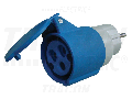 Adaptor industrial (Schuko/CEE ) TICS-A3 16A, 250V, IN 2P+E (Schuko), OUT 2P+E 6h (CEE)