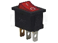 Intrerupator pentru aparate,P-O, rosu-iluminat,(marcaj 0-I ) TES-33 16(6)A, 250V AC