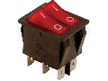 Intrerupator pentru aparate,P-O,2 circuite,rosu,(marcaj 0-I) TES-43 16(6)A, 250V AC