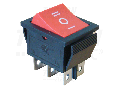Comutator pt.aparate,3 pozitii,2 poli, rosu,(marcaj I-0-II) TES-52 16(6)A, 250V AC