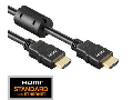 HDMI 1.4 Cable, 2x HDMI19 Typ A male, Ferrit/Gold,Black, 1m