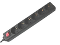 PDU with Surge Protector, 6 Outlets Schuko, 10A, 1.4m cable