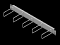 Routing Panel 1U with 5 Cable Clamps of Steel 110mm RAL7035