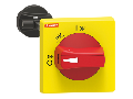 IP65 (4X) PADLOCKABLE DOOR COUPLING HANDLE FOR SM1R... RED/YELLOW COMPLETE WITH ROD LENGTH 200MM