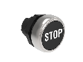 Push buton , diametru, WITH SYMBOL 22MM PLATINUM SERIES, FLUSH, STOP / BLACK