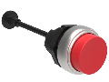 MECHANICAL RESET BUTTON, COMPLETE UNIT, diametru 22MM PLATINUM SERIES, EXTENDED. ADJUSTABLE LENGTH 0150MM/5.9IN, RED