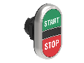 Buton dublu, diametru Ø22MM PLATINUM SERIES, 2 FLUSH PUSH BUTTONS. BOTH diametru, GREEN -Rosu/ START - STOP