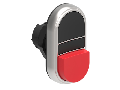 Buton dublu, diametru 22MM PLATINUM SERIES, 1 EXTENDED AND 1 FLUSH PUSH BUTTONS. BOTH diametru, BLACK - RED