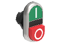 Buton dublu, diametru 22MM PLATINUM SERIES, 1 EXTENDED AND 1 FLUSH PUSH BUTTONS. BOTH diametru, GREEN -Rosu/ I - 0