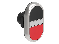 Buton dublu, diametru, WHITE INDICATOR Ø22MM PLATINUM SERIES, 2 FLUSH PUSH BUTTONS. BOTH diametru, BLACK - RED