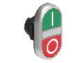 Buton dublu, diametru, WHITE INDICATOR Ø22MM PLATINUM SERIES, 2 FLUSH PUSH BUTTONS. BOTH diametru, GREEN -Rosu/ I - 0