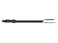 pre-assembled connecting cable; Eca; Plug/open-ended; 2-pole; Cod. A; H05VV-F 2 x 1.0 mm; 8 m; 1,00 mm; black