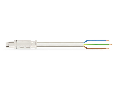 pre-assembled connecting cable; Eca; Socket/open-ended; 3-pole; Cod. A; H05VV-F 3G 1.5 mm; 3 m; 1,50 mm; white