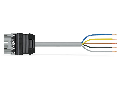 pre-assembled connecting cable; Eca; Plug/open-ended; 5-pole; Cod. B; 4m; 1,00 mm; gray