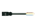 pre-assembled connecting cable; B2ca; Plug/open-ended; 3-pole; Cod. A; 6 m; 1,50 mm²; black