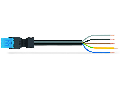 pre-assembled connecting cable; Eca; Socket/open-ended; 5-pole; Cod. I; H05Z1Z1-F 5G 1.5 mm²; 7 m; 1,50 mm²; blue