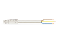 pre-assembled connecting cable; Eca; Plug/open-ended; 3-pole; Cod. A; H05VV-F 3G 1.5 mm; 2 m; 1,50 mm; white