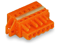 1-conductor female plug; clamping collar; 2.5 mm²; Pin spacing 5.08 mm; 7-pole; 2,50 mm²; orange