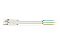 pre-assembled connecting cable; Eca; Socket/open-ended; 3-pole; Cod. A; H05Z1Z1-F 3G 1.5 mm²; 7 m; 1,50 mm²; white